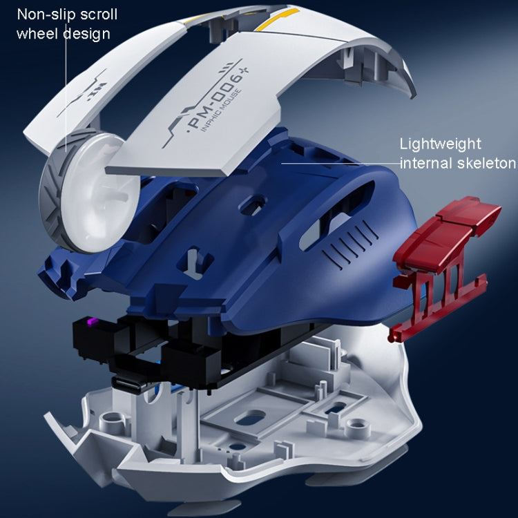 Ratón inalámbrico Inphic M6P Mecha para carga de juegos de oficina, F9 Mecha