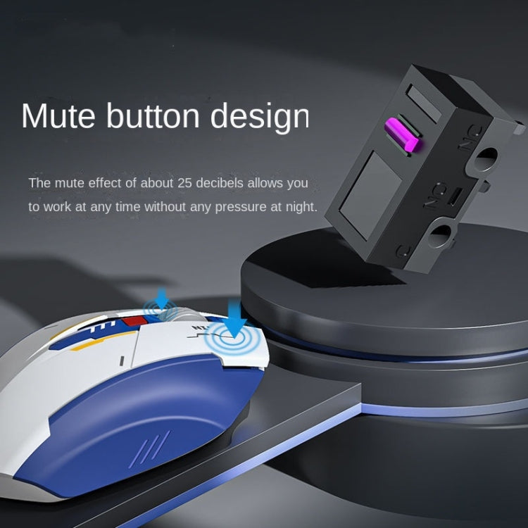 Ratón inalámbrico Inphic M6P Mecha para carga de juegos de oficina, F9 Mecha