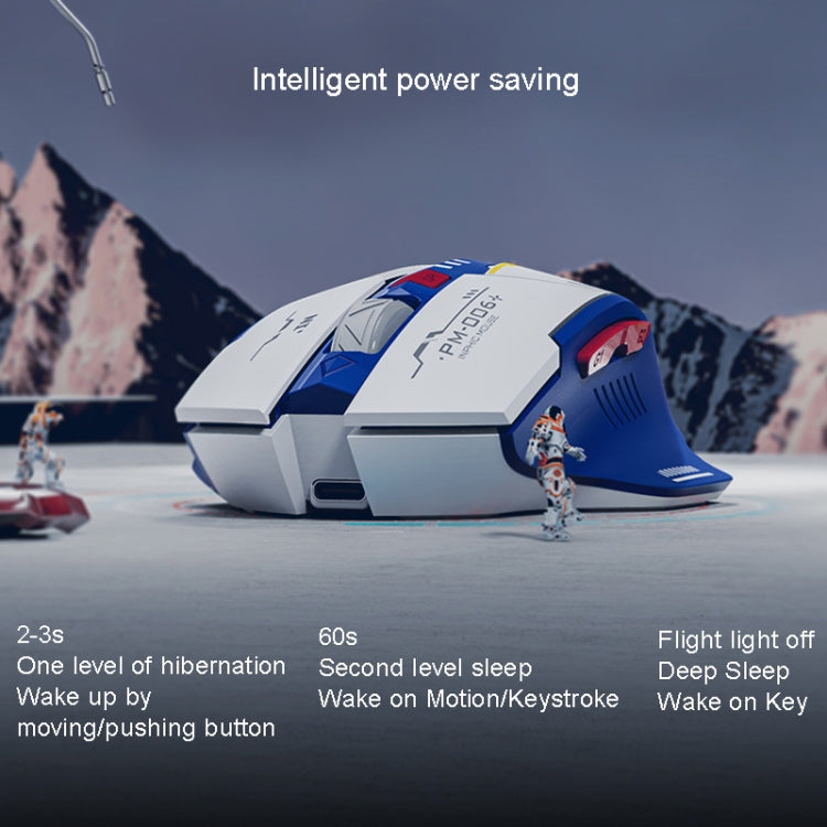 Ratón inalámbrico Inphic M6P Mecha para carga de juegos de oficina, F9 Mecha