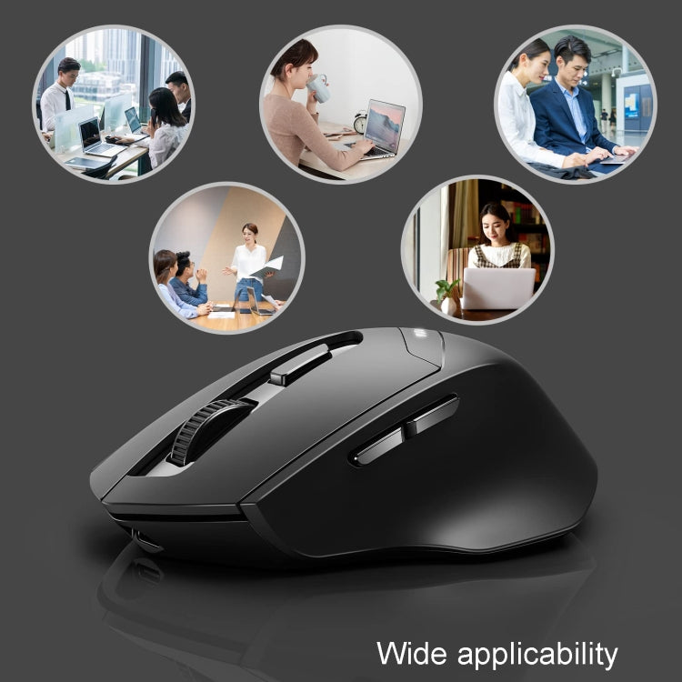 Ratón inalámbrico Inphic DR01 Bluetooth de 3 modos que carga el juego de oficina silencioso ordenador portátil uso doméstico, DR01 (Black)