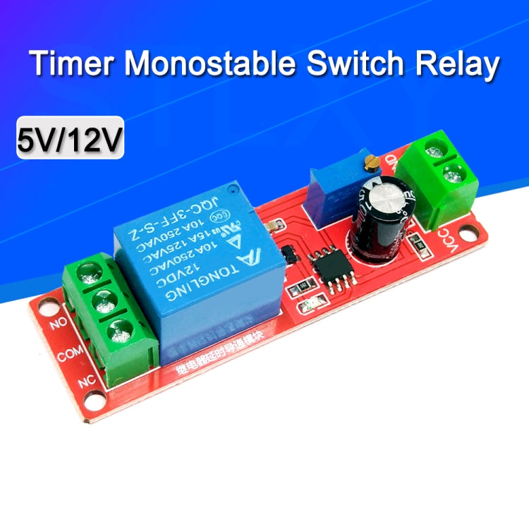 Relé de tiempo NE555, relé de sincronización, interruptor de Control del temporizador, relés de coche, 5V, 12V
