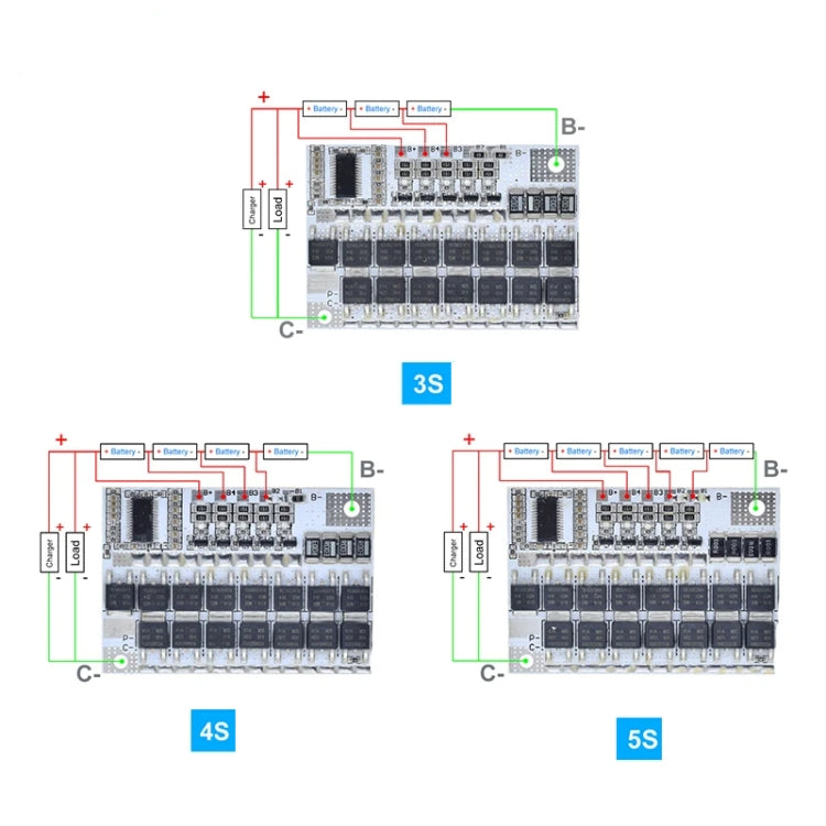 Tablero de protección de batería de fosfato de iones de litio de polímero de 12V 100A con equilibrio, 3S 3.2V, 4S 3.2V, 5S 3.2V, 3S 3.7V, 4S 3.7V, 5S 3.7V