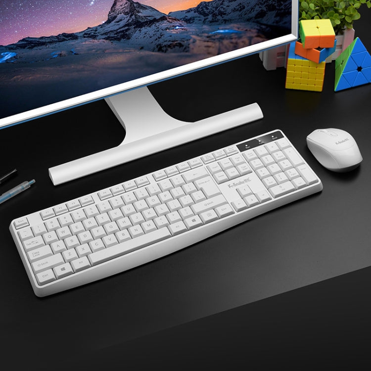 K-Snake WK800 Juego de ratón y teclado inalámbrico 2,4G, ordenador de sobremesa, portátil, oficina de negocios, uso doméstico, White, Black