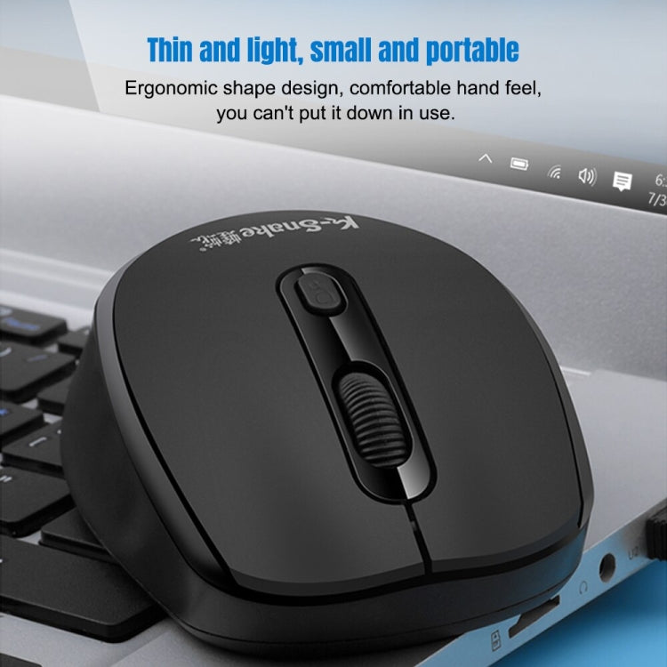 K-Snake WK800 Juego de ratón y teclado inalámbrico 2,4G, ordenador de sobremesa, portátil, oficina de negocios, uso doméstico, White, Black