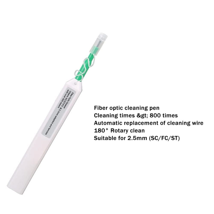 10 en 1 kit de herramientas de limpieza de fibra óptica pluma de limpieza de fibra de 1,25/2,5 mm, Optical Fiber Cleaning Tool Kit