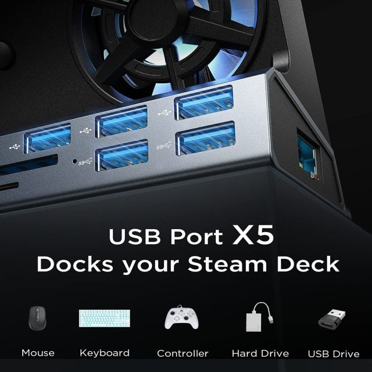 Para ASUS ROG Ally 100W PD soporte de consola de juegos de carga estación de acoplamiento USB 3,0 multifuncional, 5 -in -1, 6 -in -1, 9 -in -1, 10 -in- 1