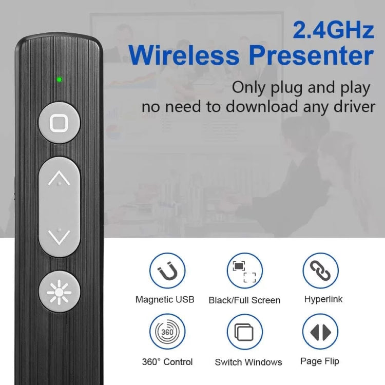 Pluma de giro de página láser PPT inalámbrica USB multifuncional de 2,4 GHz, puntero láser electrónico, K200