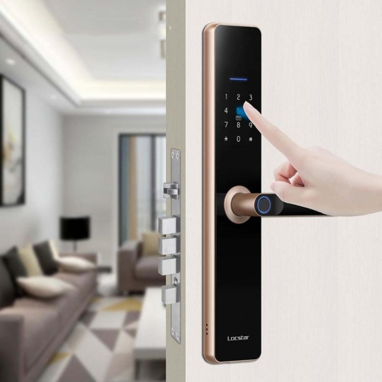 LOCSTAR-cerradura con huella dactilar Wifi, cerradura con contraseña para puerta de seguridad del hogar, compatible con desbloqueo remoto por aplicación, A61 (Space Gray), A61 (Rose Gold)