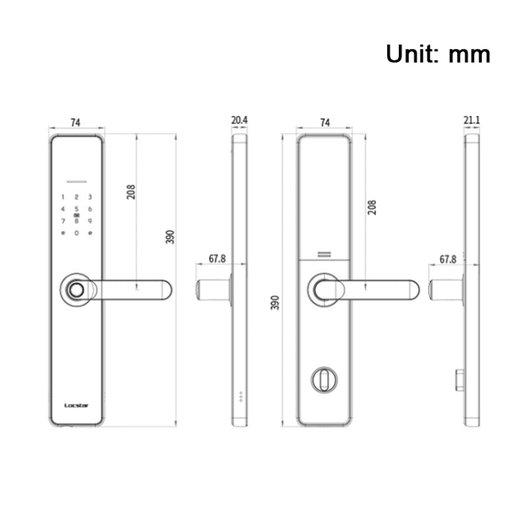 LOCSTAR-cerradura con huella dactilar Wifi, cerradura con contraseña para puerta de seguridad del hogar, compatible con desbloqueo remoto por aplicación, A61 (Space Gray), A61 (Rose Gold)