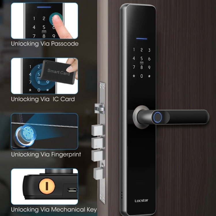 LOCSTAR-cerradura con huella dactilar Wifi, cerradura con contraseña para puerta de seguridad del hogar, compatible con desbloqueo remoto por aplicación, A61 (Space Gray), A61 (Rose Gold)
