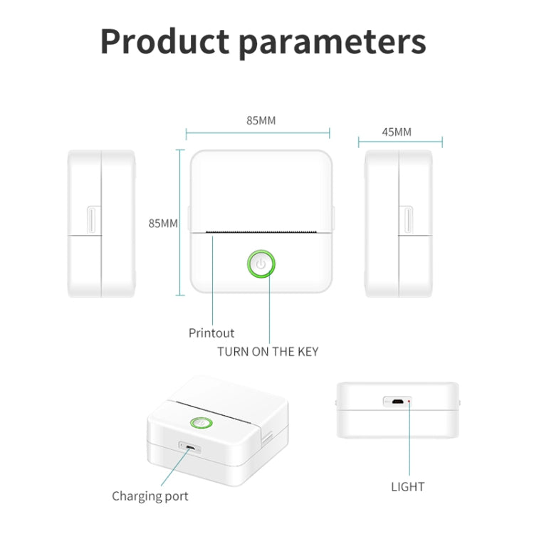 Impresora de tareas para estudiantes X6 200DPI Impresora de bolsillo sin tinta Bluetooth, Pink Printer Paper x1, White Printing Paper x1, Pink Printing Paper x5, White Printing Paper x5, Pink Sicker x5, White Sticker x5, Pink 5 Printer Paper+5 Stickers...