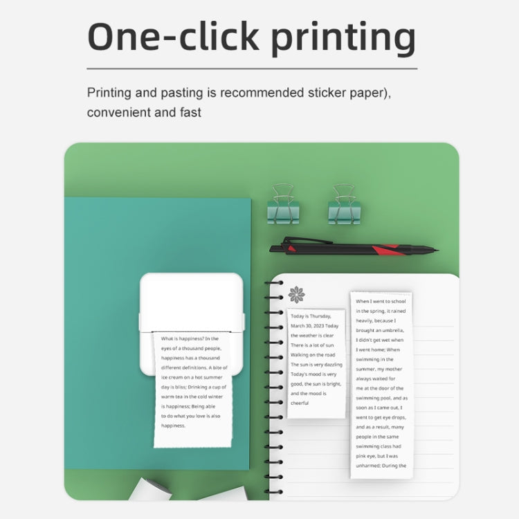 Impresora de tareas para estudiantes X6 200DPI Impresora de bolsillo sin tinta Bluetooth, Pink Printer Paper x1, White Printing Paper x1, Pink Printing Paper x5, White Printing Paper x5, Pink Sicker x5, White Sticker x5, Pink 5 Printer Paper+5 Stickers...