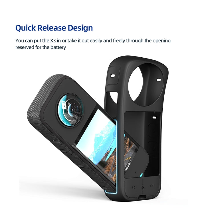 Para Insta360 X3 aMagisn Body Funda protectora de silicona, Body+Lens Case (Black), Body+Lens Case (Blue), Body Case (black), Body Case (Blue), Lens Case (Black), Lens Case (Blue)
