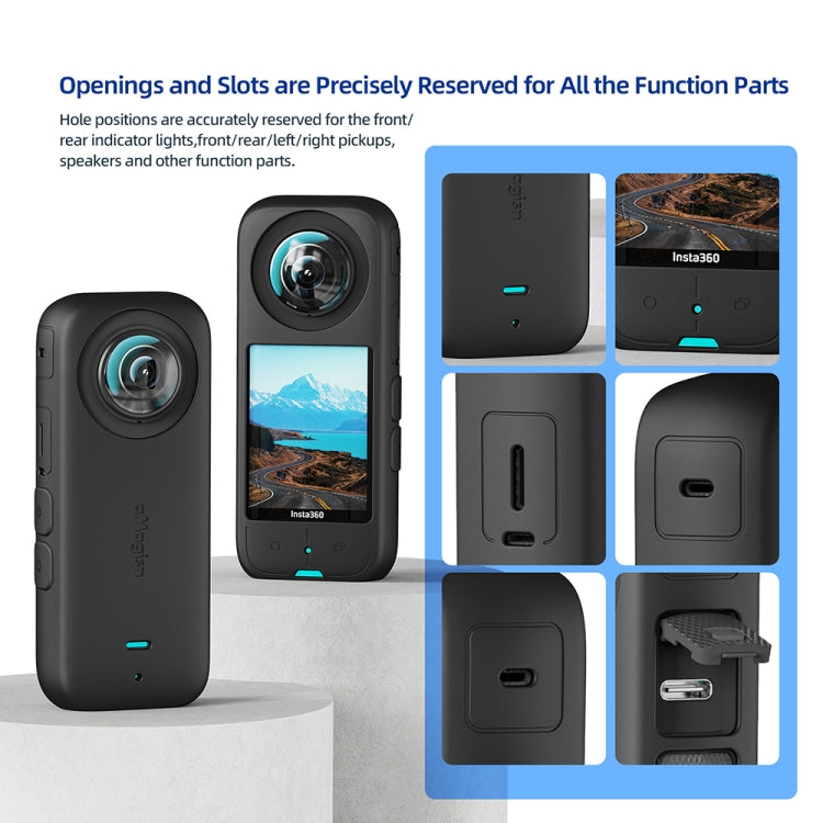 Para Insta360 X3 aMagisn Body Funda protectora de silicona, Body+Lens Case (Black), Body+Lens Case (Blue), Body Case (black), Body Case (Blue), Lens Case (Black), Lens Case (Blue)