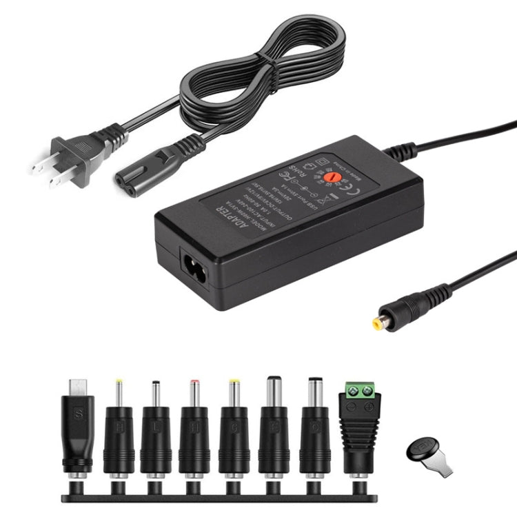 Cargador adaptador de corriente CC ajustable 65W 6-20V 3A, US Plug, EU Plug, UK Plug Small, AU Plug, UK Plug Large