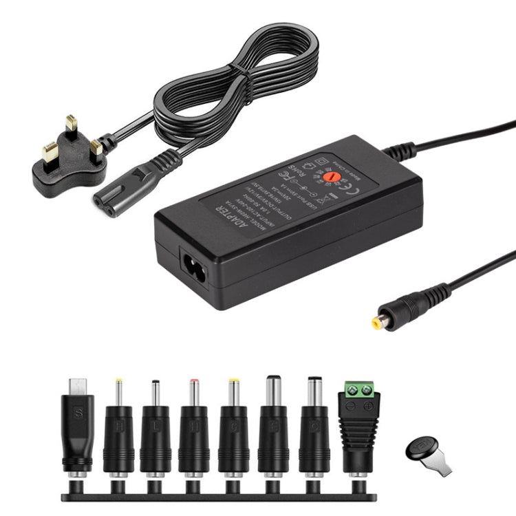 Cargador adaptador de corriente CC ajustable 65W 6-20V 3A, US Plug, EU Plug, UK Plug Small, AU Plug, UK Plug Large
