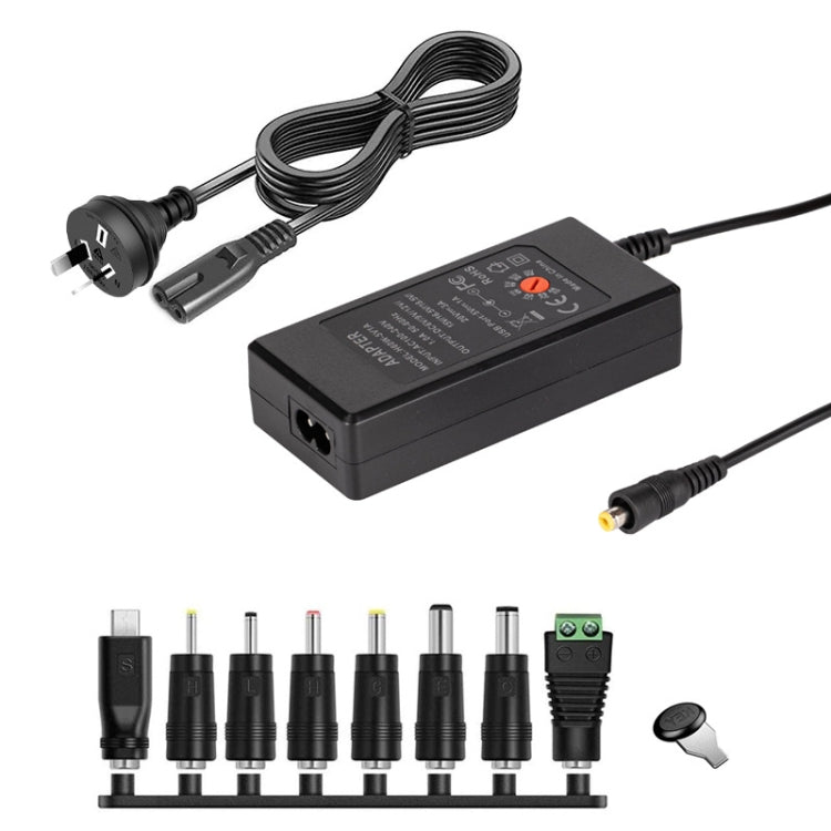 Cargador adaptador de corriente CC ajustable 65W 6-20V 3A, US Plug, EU Plug, UK Plug Small, AU Plug, UK Plug Large