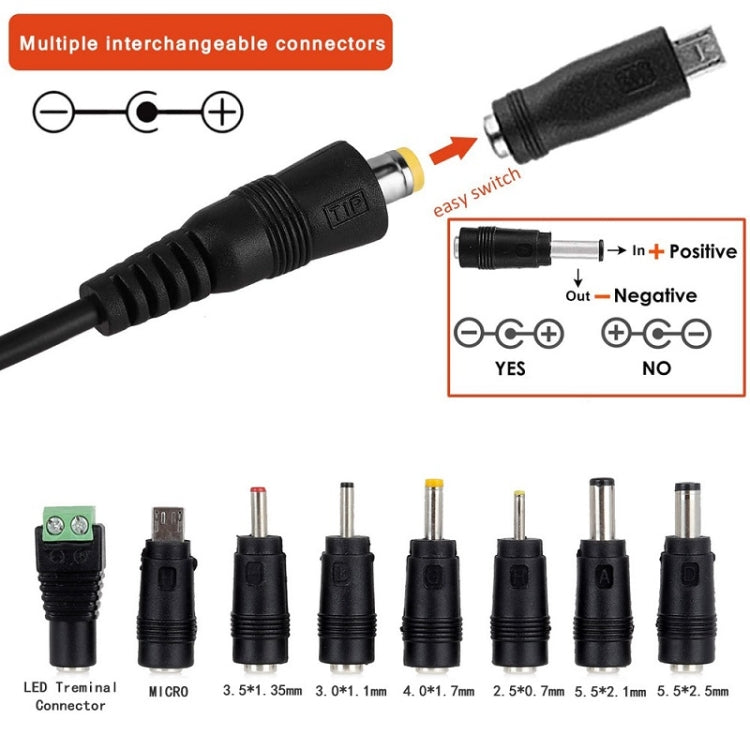 Cargador adaptador de corriente CC ajustable 65W 6-20V 3A, US Plug, EU Plug, UK Plug Small, AU Plug, UK Plug Large