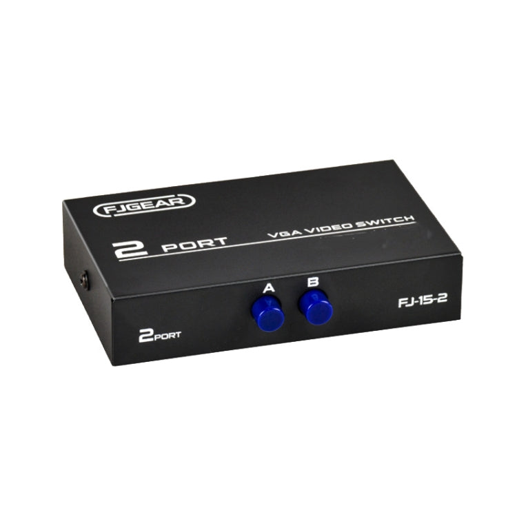 FJGEAR FJ-15-2 Conmutador VGA para computadora Compartidor de conmutación bidireccional 2 en 1 salida, FJ-15-2