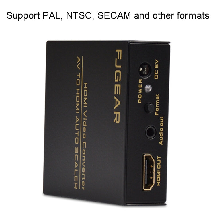 FJGEAR FJ-AH1308 Convertidor AV a HDMI con escalado automático, FJ-AH1308