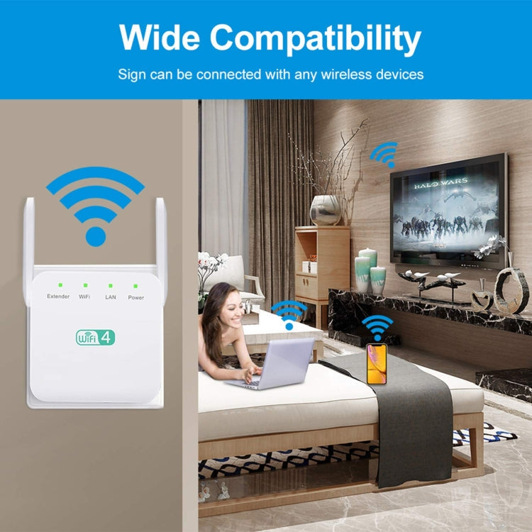 Amplificador Wi-Fi 2.4G 300M Repetidor WiFi de largo alcance Amplificador de señal inalámbrico, US Plug White, EU Plug White, UK Plug White, US Plug Black, EU Plug Black, UK Plug Black