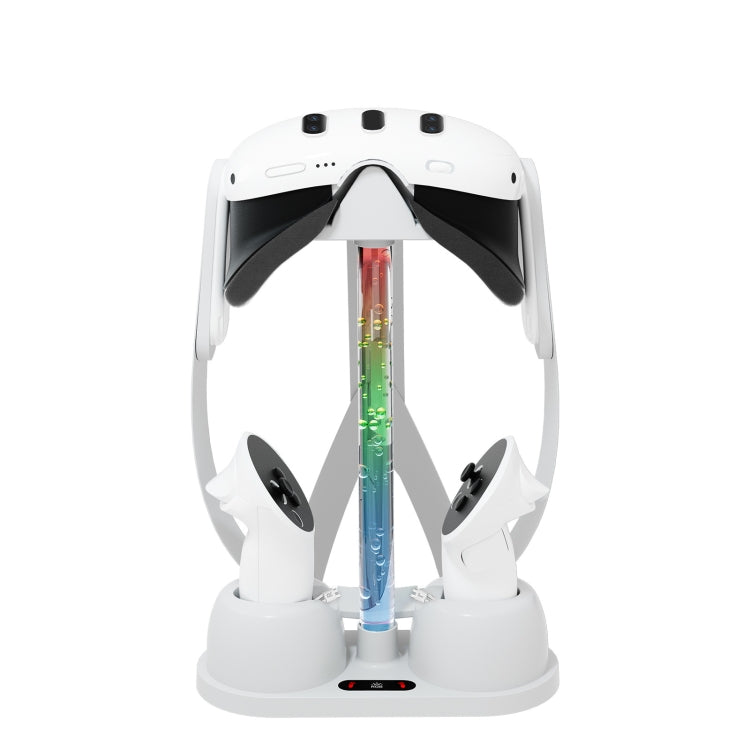 Para gafas Oculus/Meta Quest 3 VR, Base de carga, soporte de almacenamiento con luz RGB fría, Charging Base