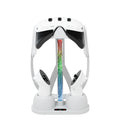 Para gafas Oculus/Meta Quest 3 VR, Base de carga, soporte de almacenamiento con luz RGB fría, Charging Base
