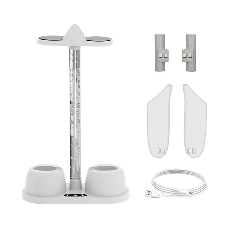 Para gafas Oculus/Meta Quest 3 VR, Base de carga, soporte de almacenamiento con luz RGB fría, Charging Base