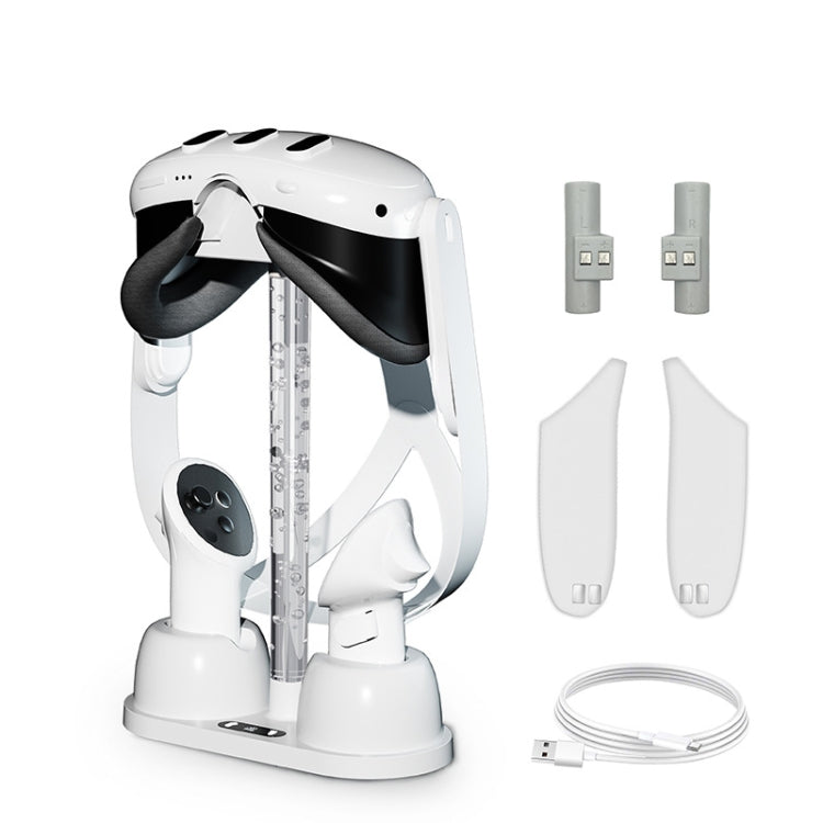 Para gafas Oculus/Meta Quest 3 VR, Base de carga, soporte de almacenamiento con luz RGB fría, Charging Base