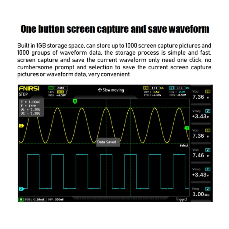 Osciloscopio digital FNIRSI 2 en 1 de doble canal con ancho de banda de 100 M y generador de señales de muestreo 1GS, enchufe de la UE, 1014D, 1014D +P4100 Probe