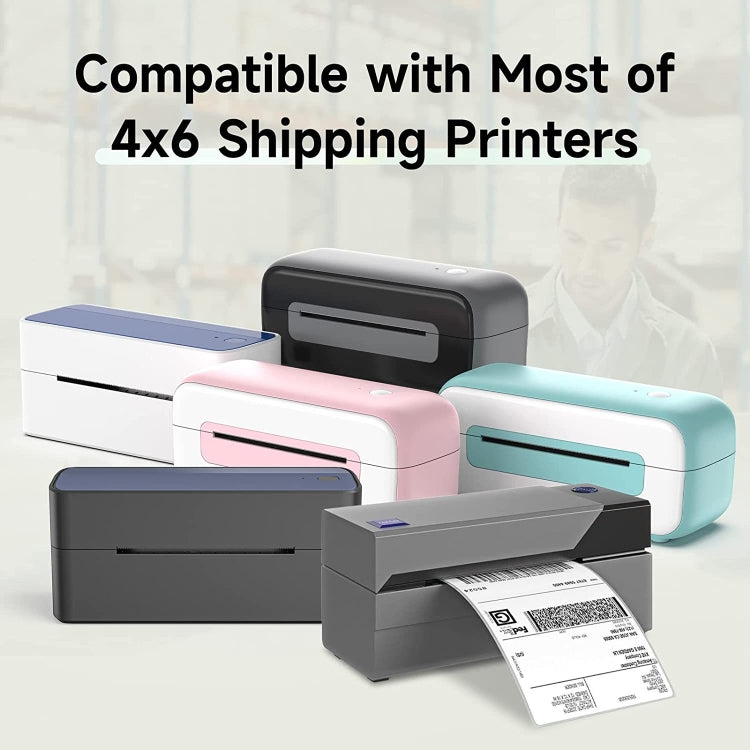 Papel de etiqueta térmico de pegatinas de 500 hojas de 4 × 6 pulgadas para Phomemo PM-246S / PM-241BT / D520BT, Folding White, Folding Rose Red, Folding Pink, Folding Light Blue, Folding Purple, Folding Yellow, Roll Paper White