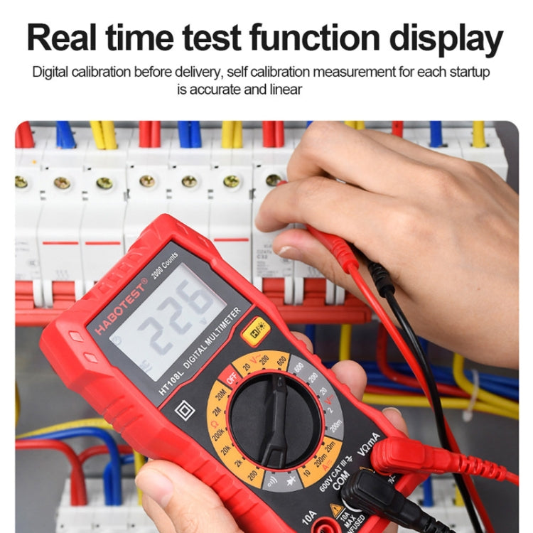 HABOTEST HT108L 600V 10A LCD Multímetro digital DC Voltaje Diodo Freguency Multitester Probador de corriente, HT108L