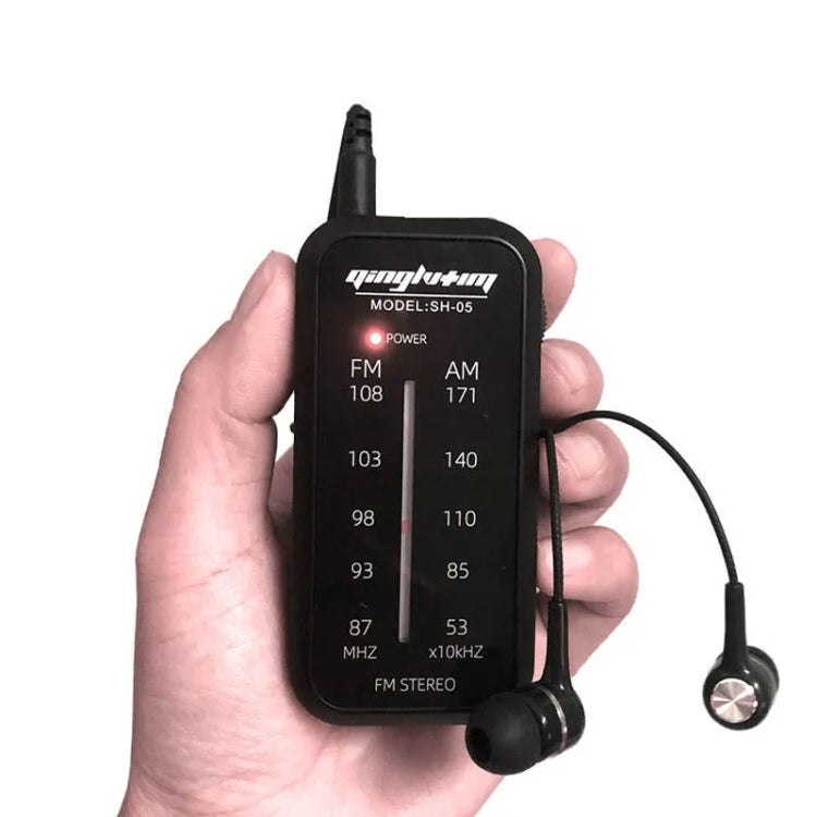SH-05 Mini prueba de escucha Radio especial de dos bandas FM/AM tipo Pin con clip trasero, SH-05