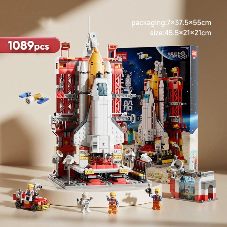 LELE BROTHER 1089 gránulos niños ensamblando juguetes educativos modelo de nave espacial bloques de construcción, 1089 Spaceship