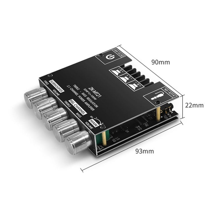 Módulo amplificador digital Bluetooth ZK-MT21 50W x 2+100W 2.1 canales, ZK-MT21