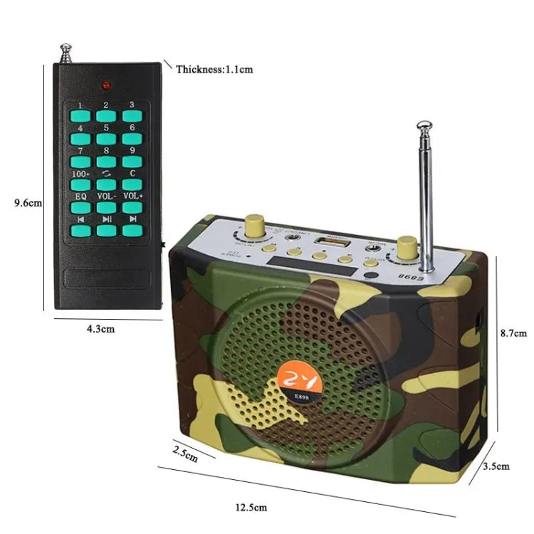 El altavoz de la caza del pájaro del amplificador de la voz de 25W Bluetooth apoya el control remoto de USB/TF/FM el 1000m, EU Plug, UK Plug, US Plug, AU Plug