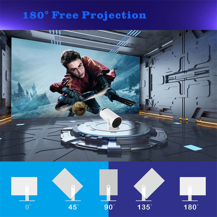 Proyector inteligente HY300 Sistema Android 11.0 Proyector portátil de 120 lúmenes, US Plug, UK Plug, AU Plug, EU Plug