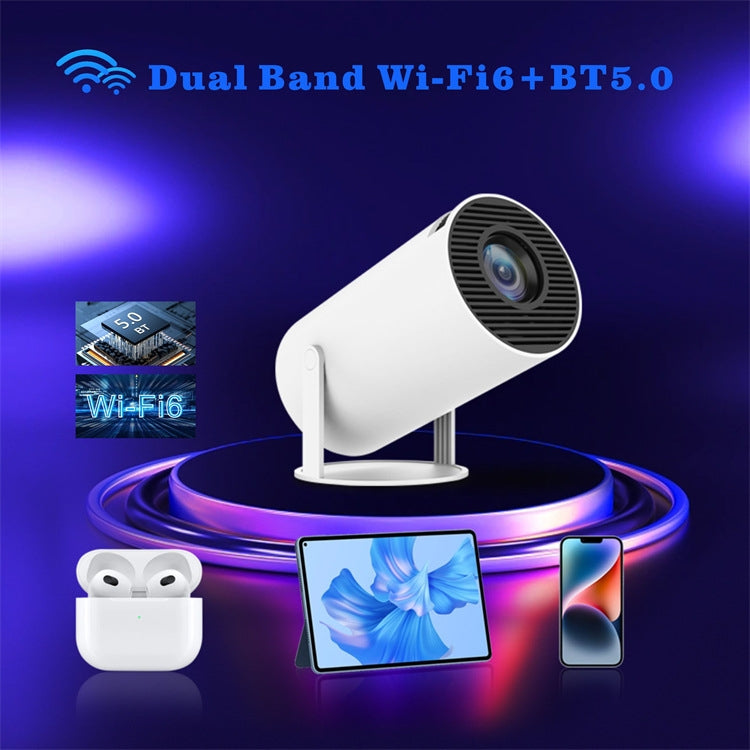 Proyector inteligente HY300 Sistema Android 11.0 Proyector portátil de 120 lúmenes, US Plug, UK Plug, AU Plug, EU Plug