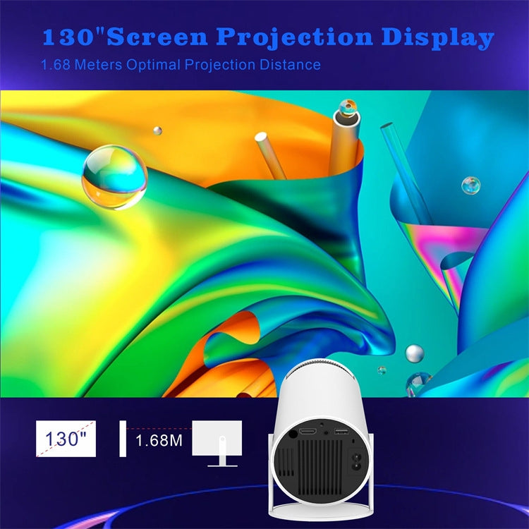 Proyector inteligente HY300 Sistema Android 11.0 Proyector portátil de 120 lúmenes, US Plug, UK Plug, AU Plug, EU Plug