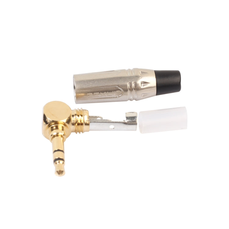 Enchufe de soldadura de cable para auriculares estéreo de 90 grados y 3,5 mm en forma de L de aleación de zinc, Zinc Alloy