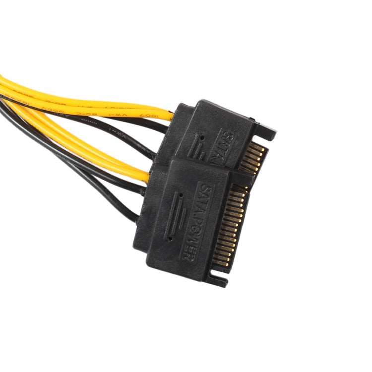 Tarjeta gráfica GPU de cobre lleno, línea de transferencia de energía de placa base de ordenador SATA de 8 pines hembra a doble de 15 pines, 0.2m