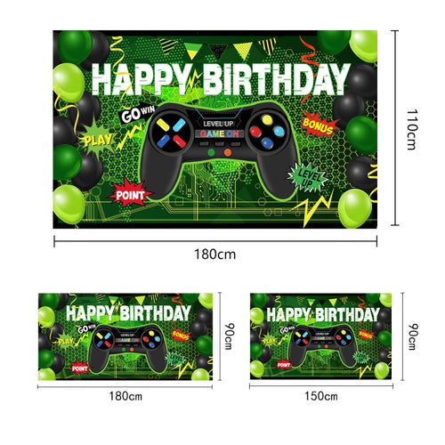 180x110cm consola de juegos tema fondo de cumpleaños decoración de fiesta de cumpleaños Banner, 2023SRB51, 2023SRB53, 2023SRB54