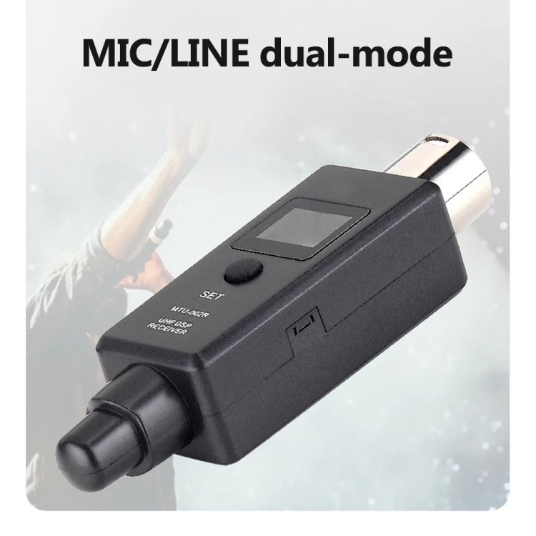 MTU-002 Sistema inalámbrico de micrófono UHF DSP Transmisor y receptor Micrófono/Línea Dos modos