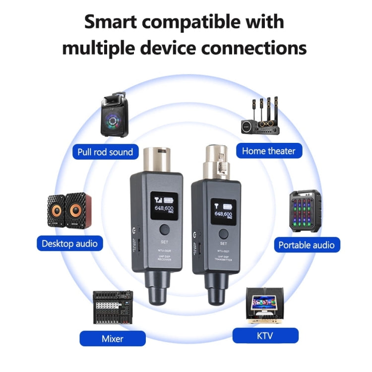 MTU-002 Sistema inalámbrico de micrófono UHF DSP Transmisor y receptor Micrófono/Línea Dos modos