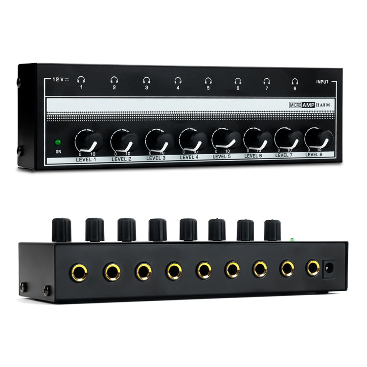 Amplificador de auriculares multicanal de monitoreo de 8 canales para estudio de grabación, enchufe de EE. UU., HA800