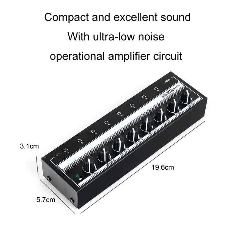 Amplificador de auriculares multicanal de monitoreo de 8 canales para estudio de grabación, enchufe de EE. UU., HA800