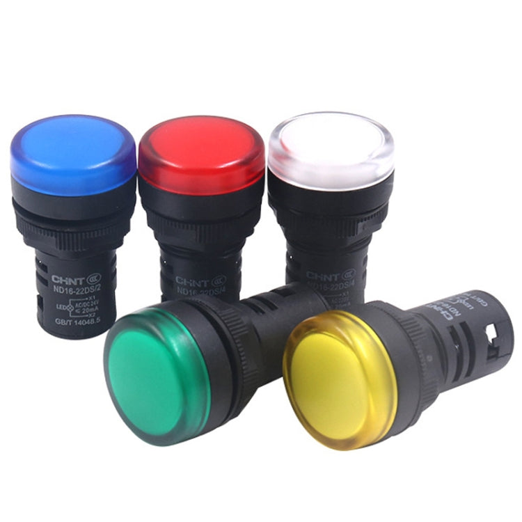 CHINT ND16-22DS Luz de señal LED Luces indicadoras AD de alimentación, 24V (Red), 24V (Green), 24V (Yellow), 220V (Red), 220V (Green), 220V (Yellow)
