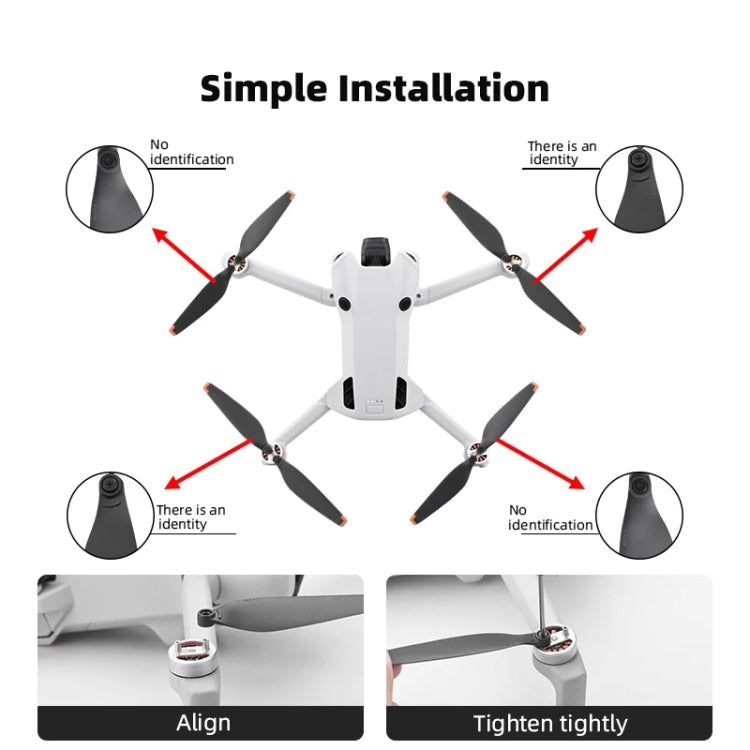 Cuchillas de hélice para drones 6030F Piezas de repuesto de accesorios, For DJI Mini 4 Pro 2pairs, For DJI Mini 4 Pro 4pairs