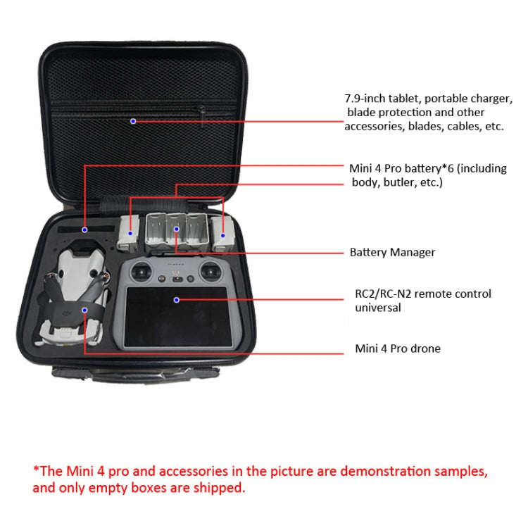 Para DJI Mini 4 Pro / RC2 Bolso de hombro con control remoto Práctico paquete cruzado, PU Leather, Nylon
