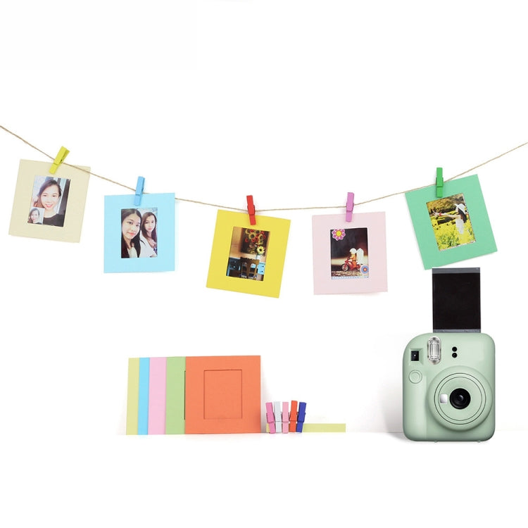 Para Polaroid Mini12 7 en 1, pegatina para álbum de fotos, marco de fotos, bolsa para cámara, Green, White, Blue, Pink, Purple